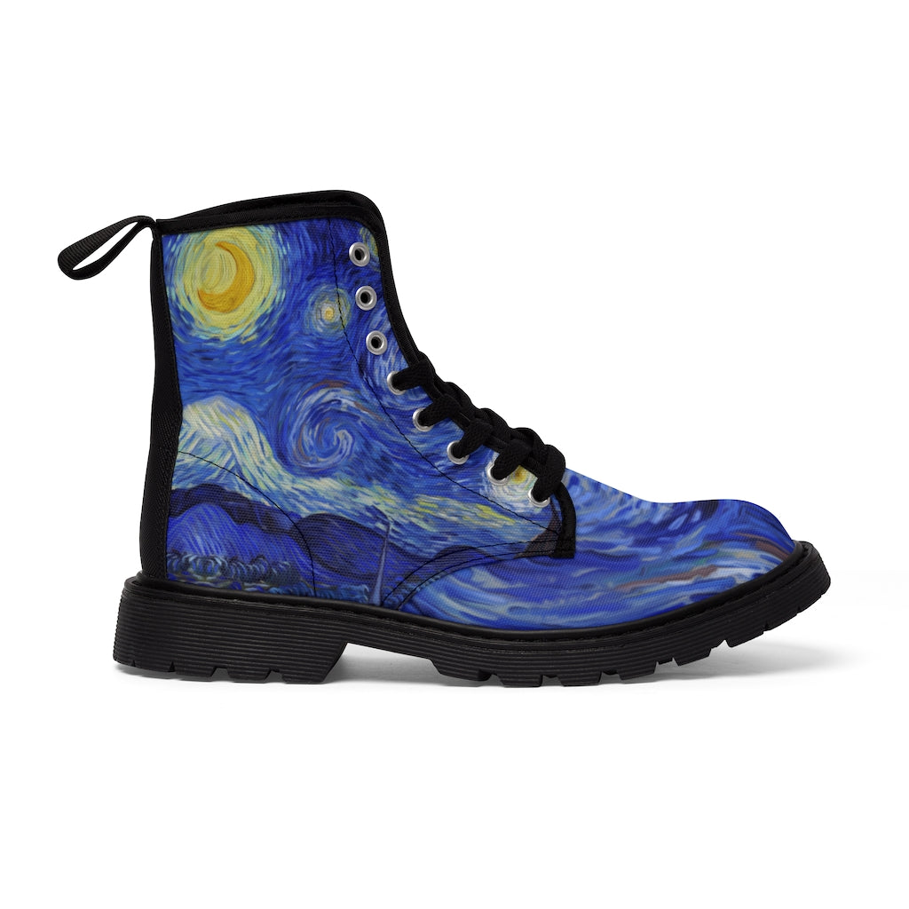Van Gogh Starry Night Canvas Boots