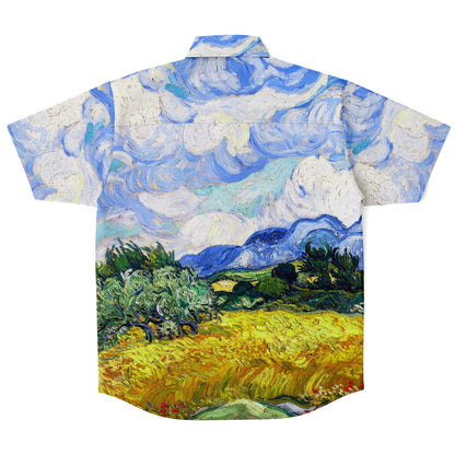 Wheat Field with Cypresses Buttoned Shirt