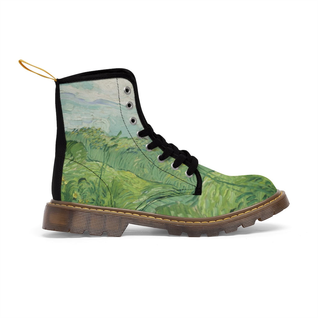 Botas de lona Van Gogh campo de trigo verde 