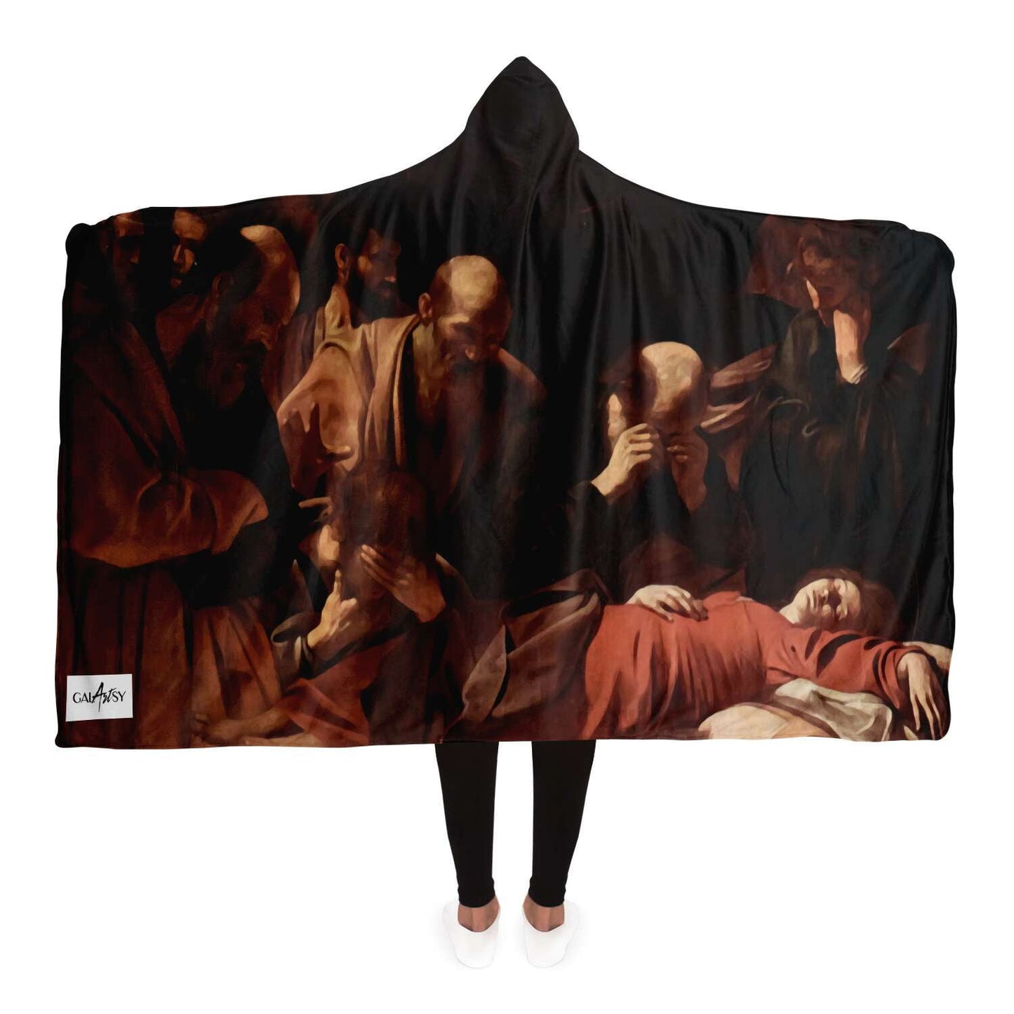 CARAVAGGIO Death of the virgin Hooded Blanket
