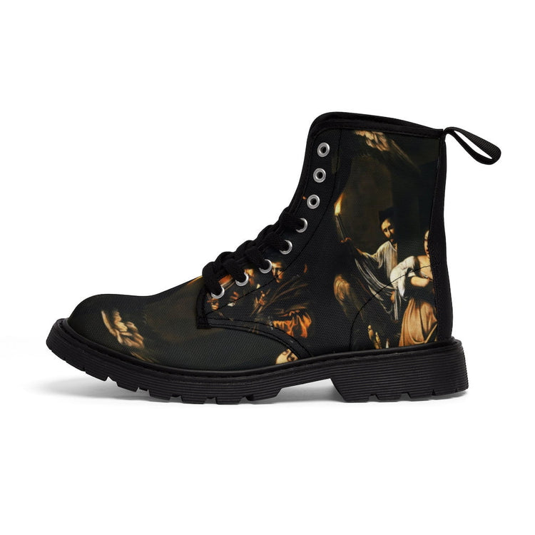 The Seven Works of Mercy CARAVAGGIO Canvas Boots