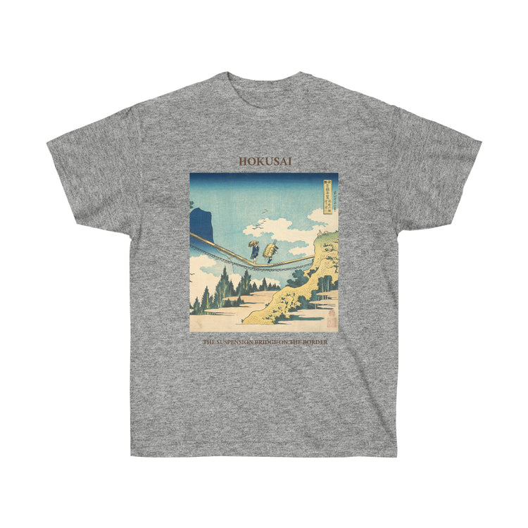 Hokusai The Suspension Bridge on the Border T-shirt