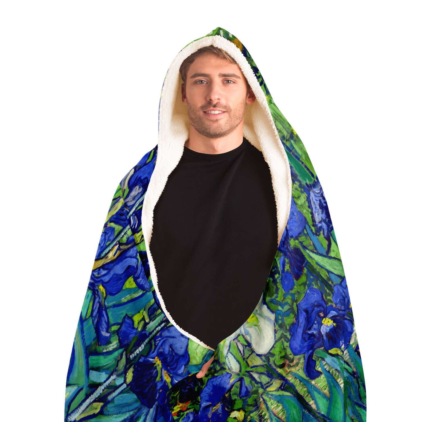Van Gogh Irises Hooded Blanket