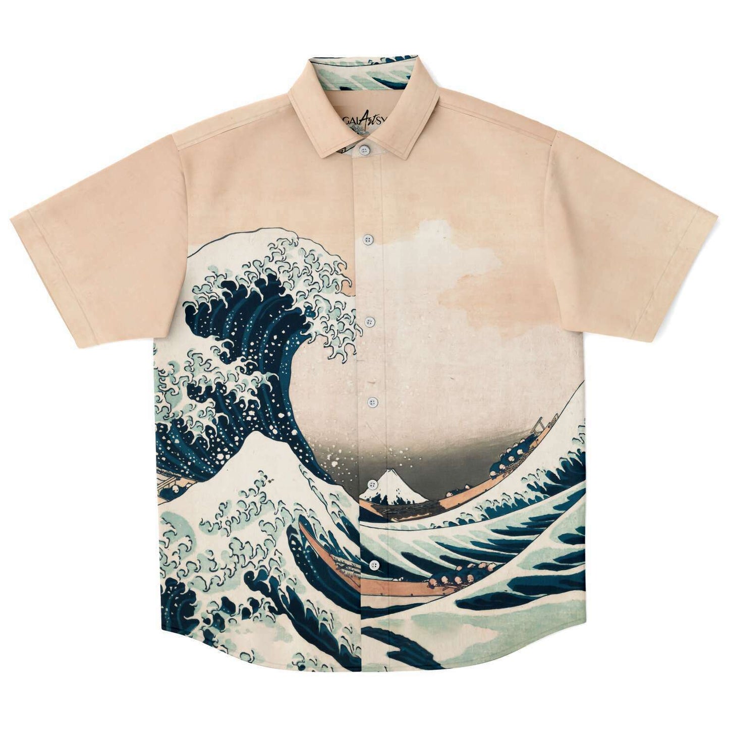 Hokusai The Great Wave off Kanagawa BUTTONED SHIRT – Galartsy