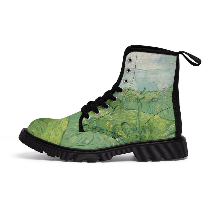 Van Gogh green wheat field Canvas Boots