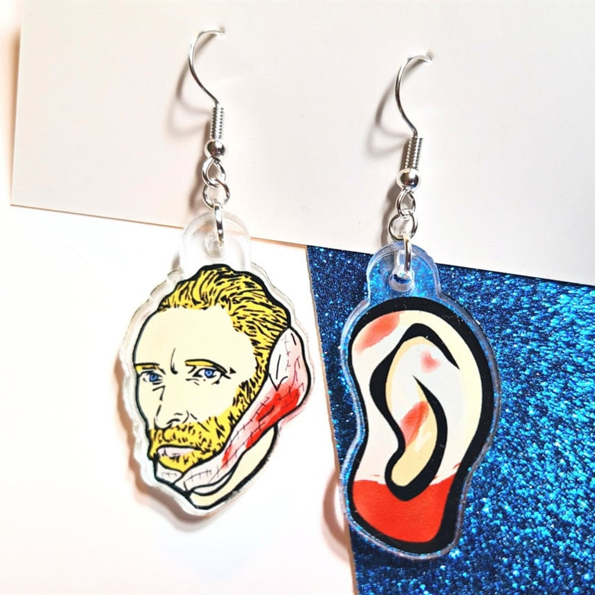 Boucles d'oreilles en acrylique Van Gogh