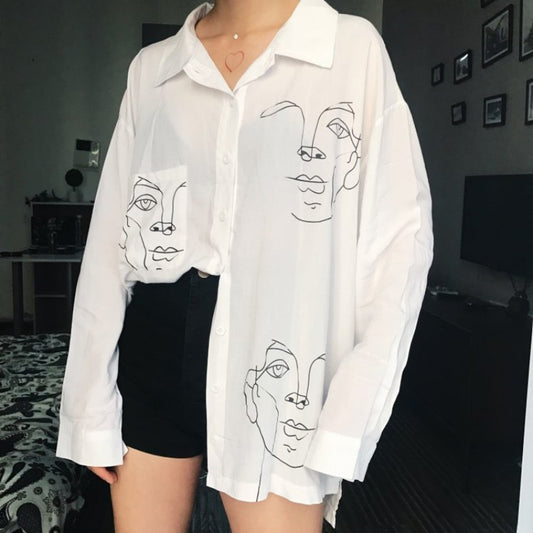 Line art faces Shirt