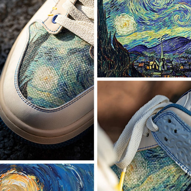 Van Gogh Starry Night Sun Flower Custom Painted Shoes High Quality Stylish  Paint Cool Art Fashion Nike Air Force 