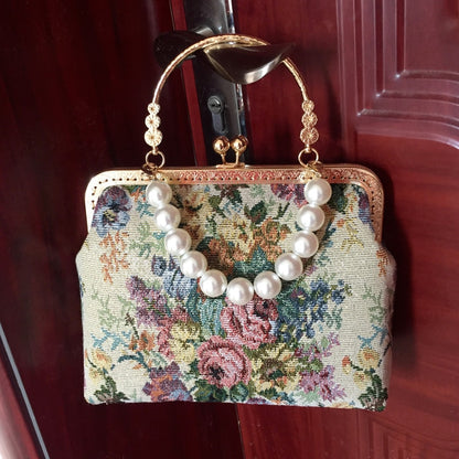 Rococo Floral Embroidery Purse