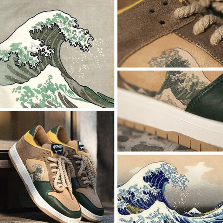 The great wave off Kanagawa inspired sneakers