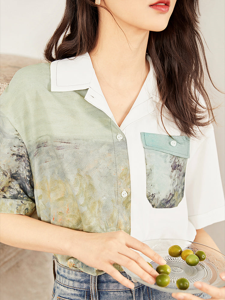 Impressionist landscape Button Shirt
