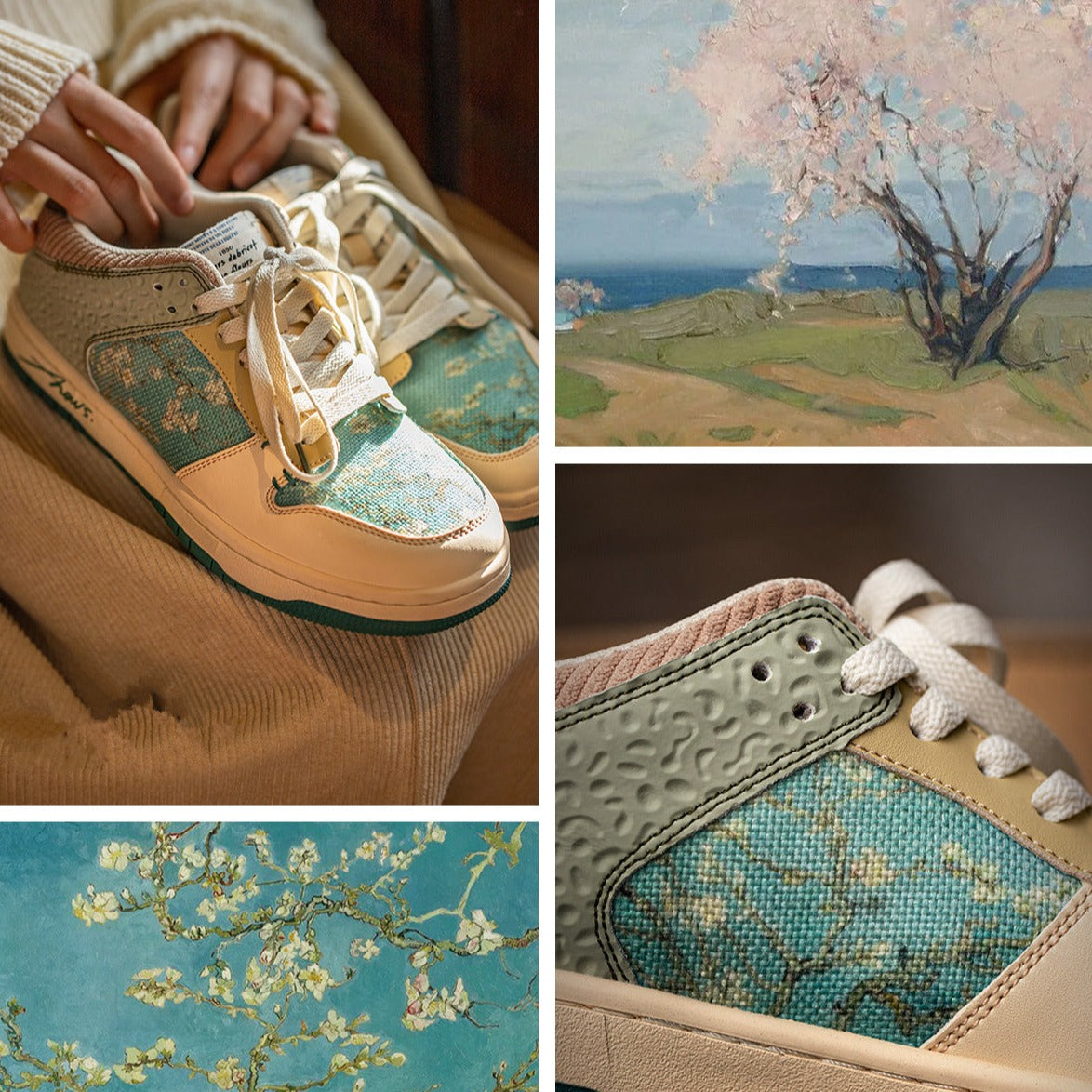 Zapatillas inspiradas en Van Gogh Almond Blossoms