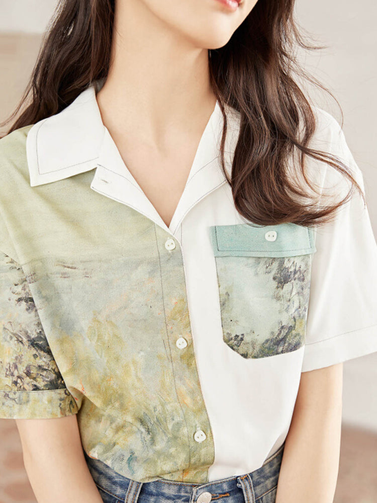 Impressionist landscape Button Shirt
