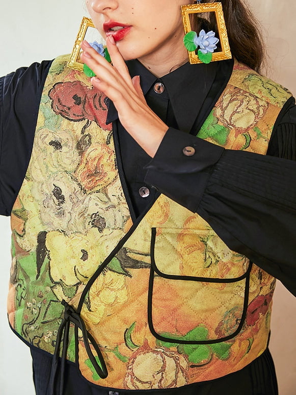 Van Gogh flower painting inspired vest