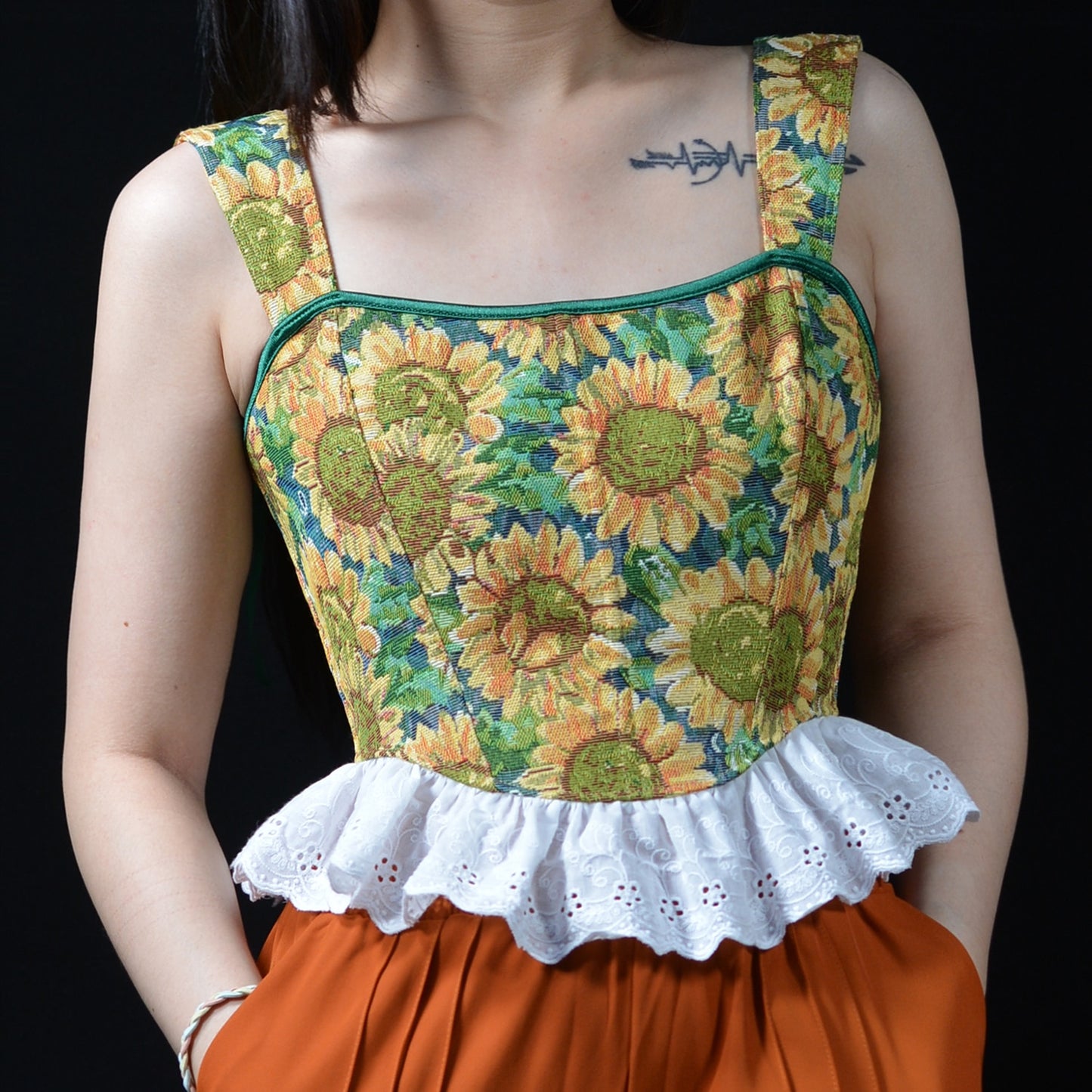 Haut corset tapisserie tournesol Van Gogh
