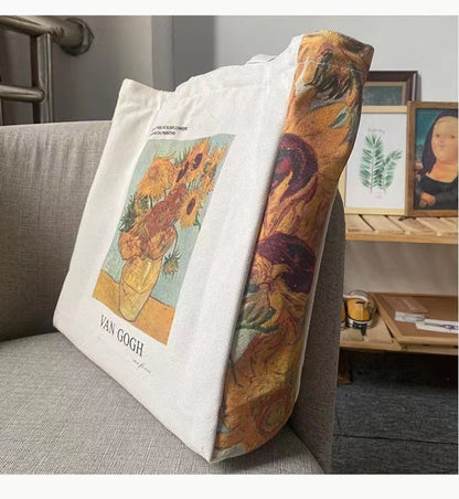 Van Gogh Artsy canvas tote bags