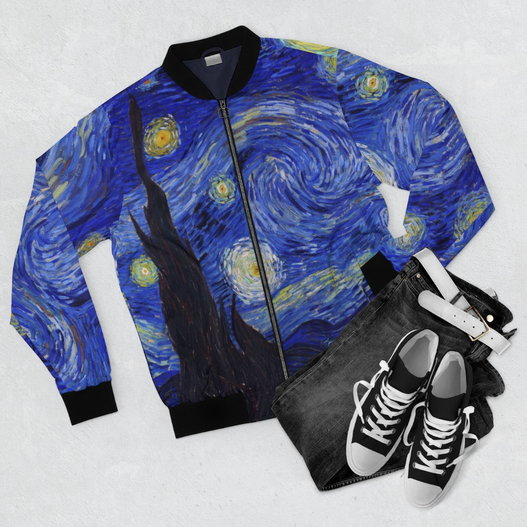 Fine Art Van Gogh Starry Night Bomber Jacket