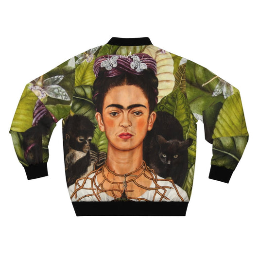 Frida Autorretrato con Collar de Espinas y Chamarra Bomber de Colibrí