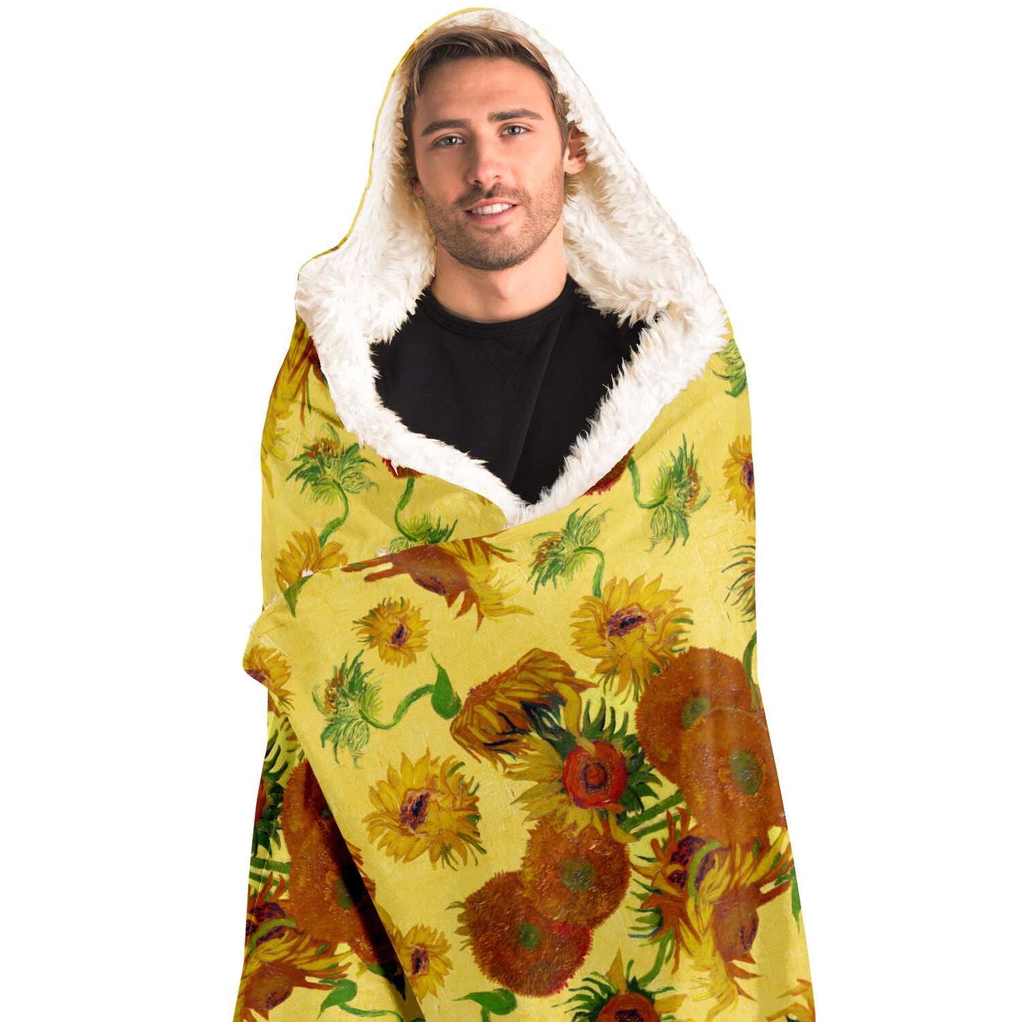 Van Gogh Sunflowers Hooded Blanket