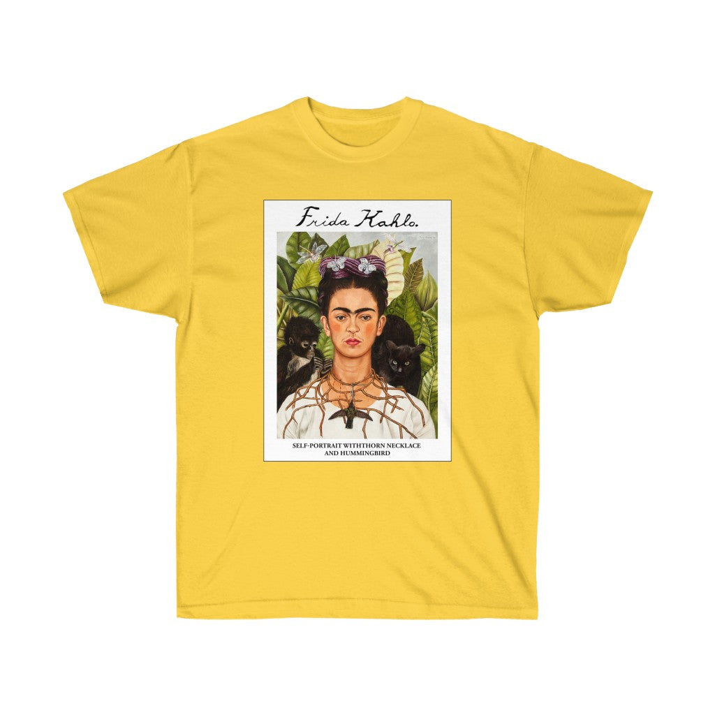 Autoportrait avec collier d'épines et t-shirt Colibri