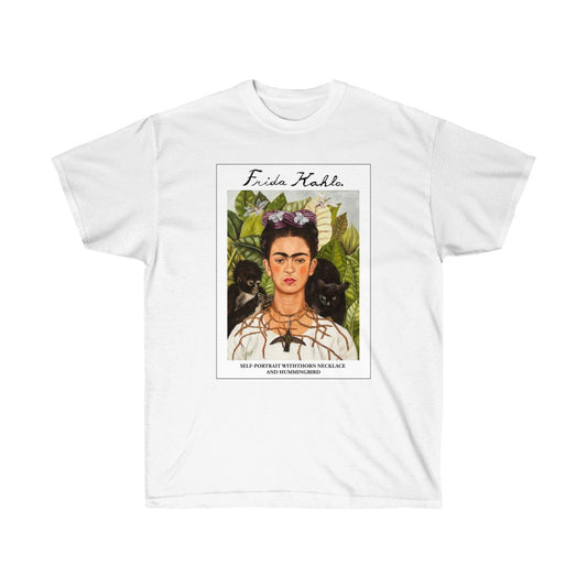 Autoportrait avec collier d'épines et t-shirt Colibri