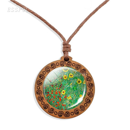 Van Gogh Art Wooden Necklace