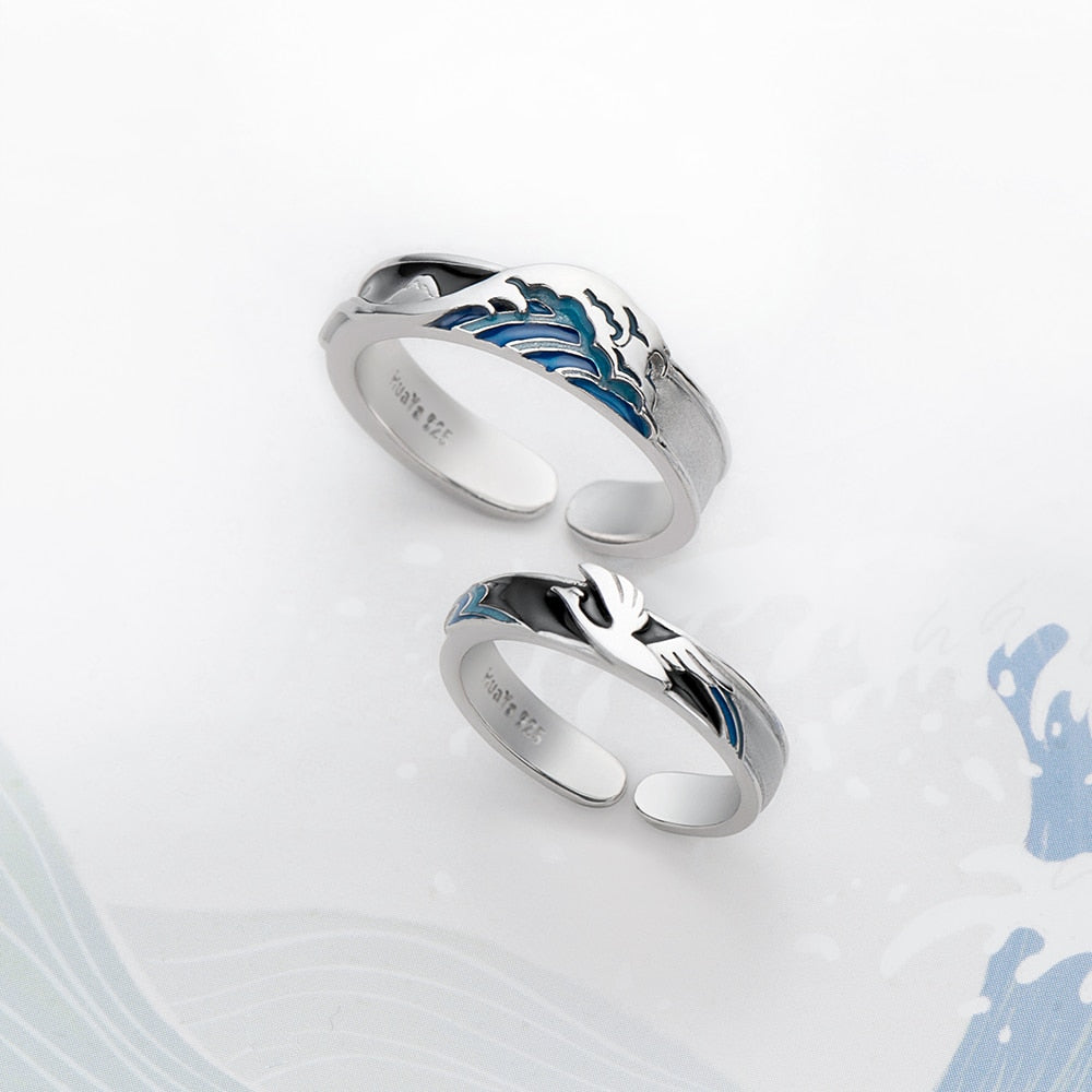 The great wave off kanagawa couple rings