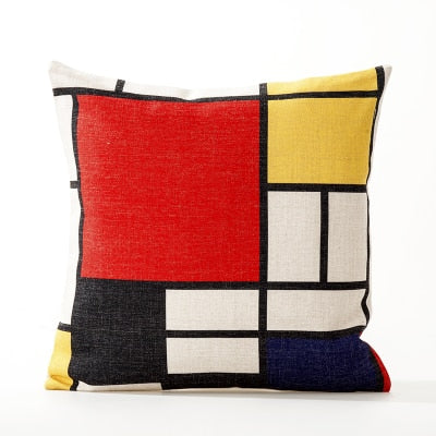 Mondrian Pillow Case - Musart Pillows - Composition with Red, Blue and  Yellow (1930) - Multi
