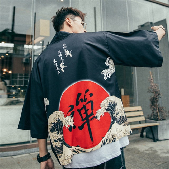 Hokusai inspired Kimono Streetwear