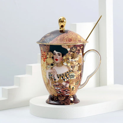 Tazas de té con tapa de Gustave Klimt