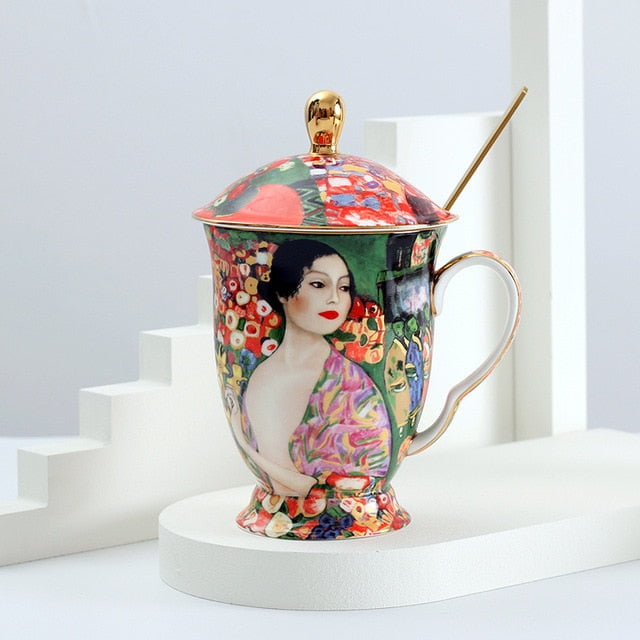 Tasses à thé Gustave Klimt avec couvercle