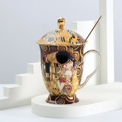 Tazas de té con tapa de Gustave Klimt