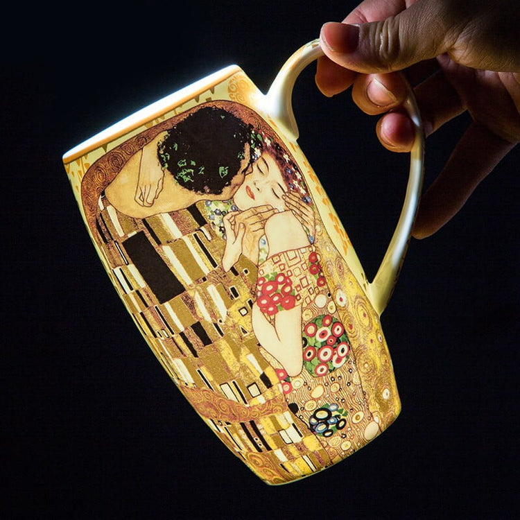 Klimt Kiss Bone China Coffee Mug Gift Set