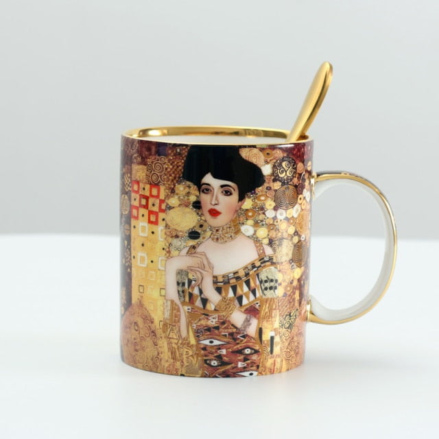 Tasses à Café Gustave Klimt Avec Cuillère