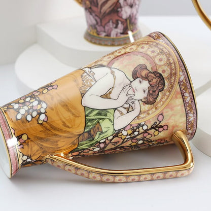 Tazas de cerámica Alphonse Mucha
