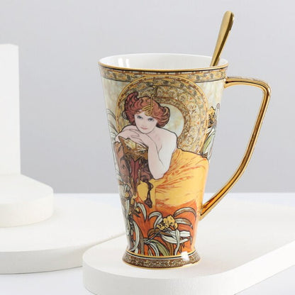 Tazas de cerámica Alphonse Mucha