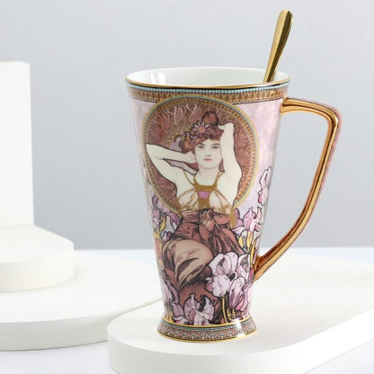 Tazas de cerámica Alphonse Mucha