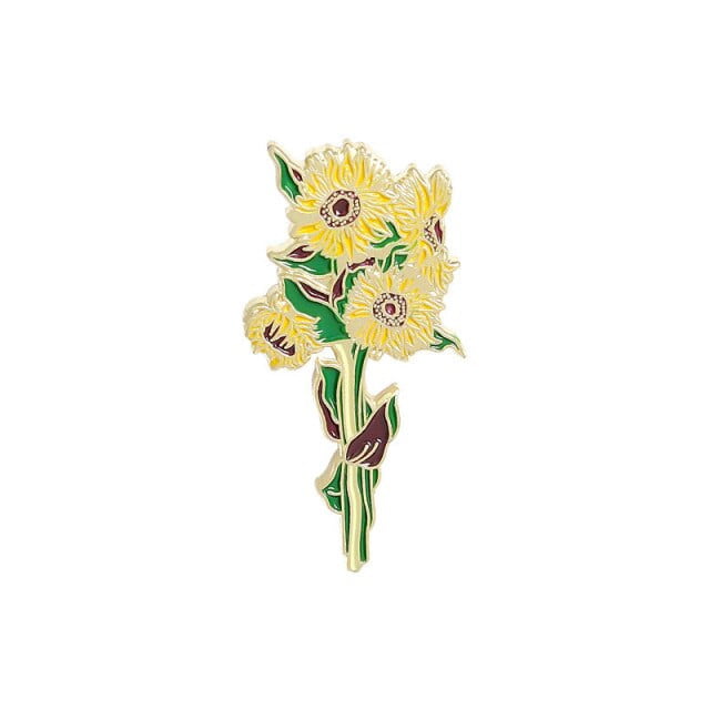 Van gogh flowers enamel pins