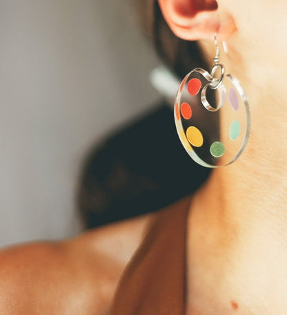 Palette transparent earrings