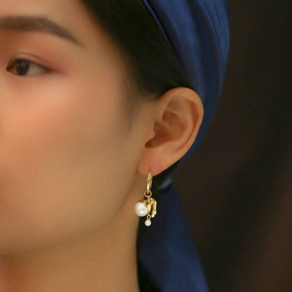 Girl with a pearl vintage earrings