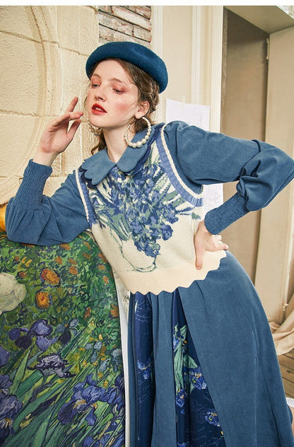 Van Gogh Vintage Waistcoat Cardigan