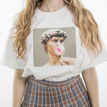T-shirt David Michelangelo statue Bubble gum