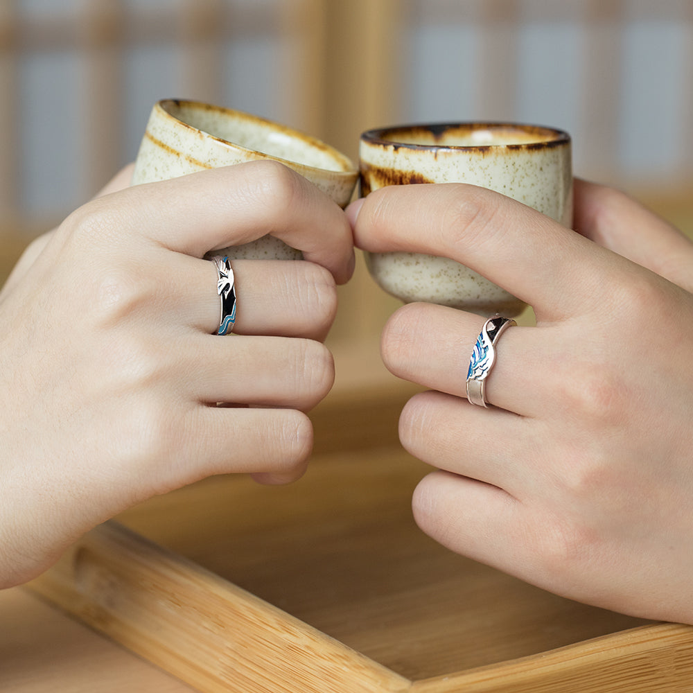 The great wave off kanagawa couple rings