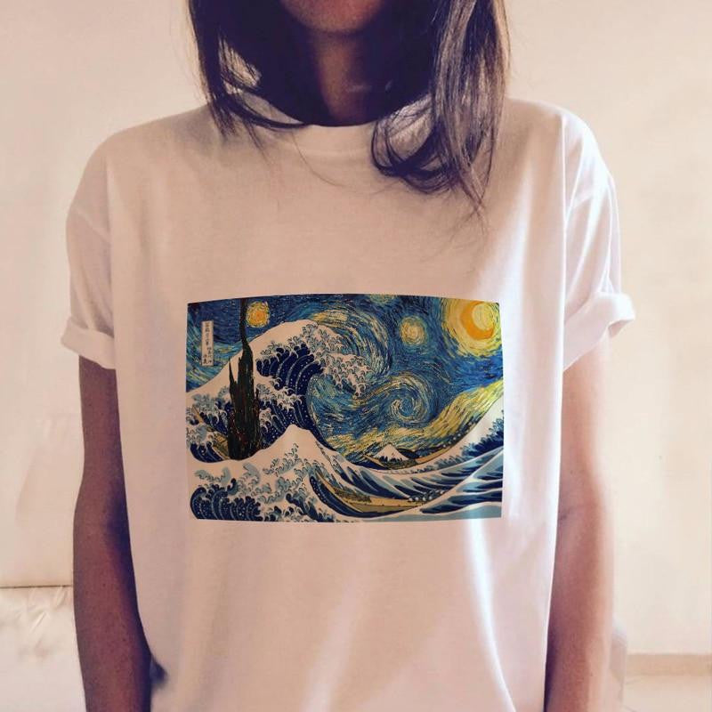 The starry wave off kanagawa T-shirt