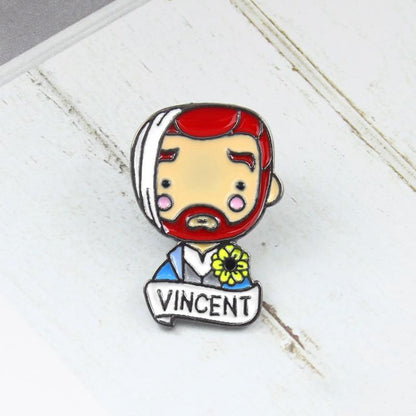 Insignia de retrato de Pin de esmalte de Vincent Van Gogh