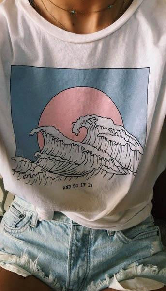 Et c'est ainsi, T-shirt esthétique Hokusai Wave