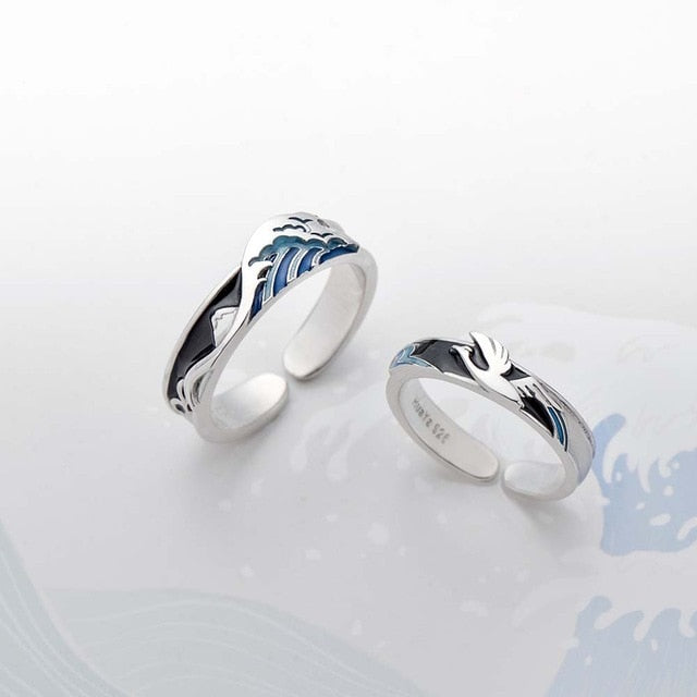 The great wave off kanagawa couple rings