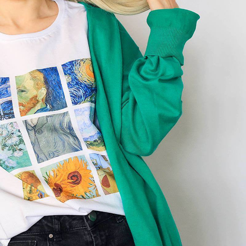 Rejilla cuadros Van Gogh - Camiseta unisex